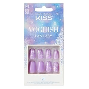*3/15* NEW KISS Voguish Fantasy Holiday Eve Charm Lavender Medium Square Nails